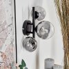 CHEHALIS Wall Light - glass clear, Smoke-coloured, 3-light sources