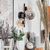CHEHALIS Wall Light - glass Amber, Smoke-coloured, 3-light sources