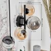 CHEHALIS Wall Light - glass Amber, Smoke-coloured, 3-light sources