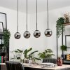 GASTOR Pendant Light - glass chrome, Smoke-coloured, 4-light sources