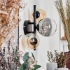 CHEHALIS Wall Light - glass Amber, clear, Smoke-coloured, 3-light sources