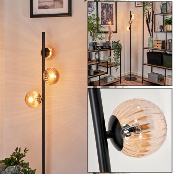 REMAISNIL Floor Lamp - glass Amber, 3-light sources