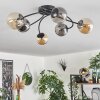 CHEHALIS Ceiling Light - glass Amber, Smoke-coloured, 6-light sources
