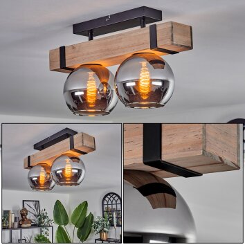 MONTGOMERY Ceiling Light - glass Ecru, black, 2-light sources