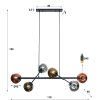 Molucule pendant luminaire anthracite, 6-light sources
