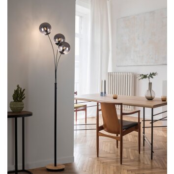 Leuchten-Direkt GREEN WIDOW Floor Lamp Ecru, black, 3-light sources