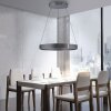 Paul-Neuhaus PURE E-CLIPSE Pendant Light LED grey, 2-light sources, Remote control