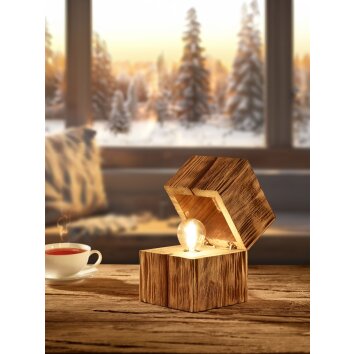 Trio TREASURE Table lamp LED Light wood, 1-light source