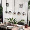 Gastor Pendant Light - glass 15 cm clear, Smoke-coloured, 5-light sources