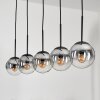 Gastor Pendant Light - glass 15 cm clear, Smoke-coloured, 5-light sources