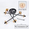 Chehalis Ceiling Light - glass 10 cm gold, black, 6-light sources