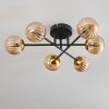 Chehalis Ceiling Light - glass 15 cm gold, black, 6-light sources