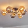 Chehalis Ceiling Light - glass 15 cm gold, black, 6-light sources
