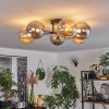 Chehalis Ceiling Light - glass 15 cm gold, black, 6-light sources