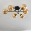 Chehalis Ceiling Light - glass 12 cm gold, black, 6-light sources
