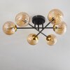 Chehalis Ceiling Light - glass 12 cm gold, black, 6-light sources