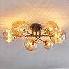 Chehalis Ceiling Light - glass 12 cm, 15 cm gold, black, 6-light sources
