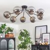 Chehalis Ceiling Light - glass 15 cm gold, black, 8-light sources