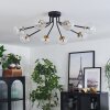 Chehalis Ceiling Light - glass 10 cm gold, black, 8-light sources