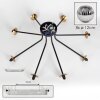 Chehalis Ceiling Light - glass 12 cm gold, black, 8-light sources