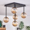 Chehalis Ceiling Light - glass 10 cm gold, black, 5-light sources