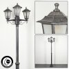 Loria Lamp Post black, silver, 3-light sources