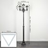 Loria Lamp Post black, silver, 3-light sources