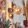 Chehalis Wall Light - glass 10, 15 cm Amber, Smoke-coloured, 3-light sources