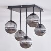 Chehalis Ceiling Light - glass 12 cm Smoke-coloured, 5-light sources