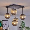 Chehalis Ceiling Light - glass 12 cm Smoke-coloured, 5-light sources