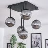 Chehalis Ceiling Light - glass 12 cm Smoke-coloured, 5-light sources
