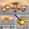 Chehalis Ceiling Light - glass 12 cm gold, black, 6-light sources