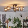 Chehalis Ceiling Light - glass 12 cm gold, black, 6-light sources