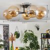 Chehalis Ceiling Light - glass 15 cm gold, black, 6-light sources