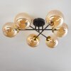 Chehalis Ceiling Light - glass 15 cm gold, black, 6-light sources