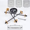 Chehalis Ceiling Light - glass 10 cm, 12 cm, 15 cm gold, black, 6-light sources