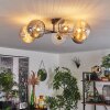 Chehalis Ceiling Light - glass 15 cm gold, black, 6-light sources