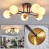 Chehalis Ceiling Light - glass 10 cm gold, black, 6-light sources