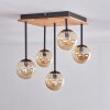 Chehalis Ceiling Light - glass 10 cm Ecru, black, 5-light sources