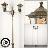 Loria Lamp Post brown, gold, black, 2-light sources