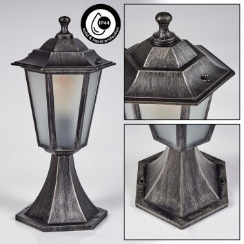 Loria pedestal light black, silver, 1-light source