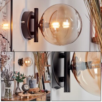 Chehalis Wall Light - glass 15 cm Amber, clear, 1-light source