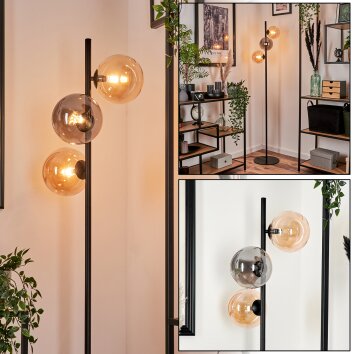 Remaisnil Floor Lamp - glass 15 cm Amber, Smoke-coloured, 3-light sources