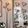 Bernado Floor Lamp - glass 15 cm clear, Smoke-coloured, 3-light sources