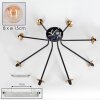 Chehalis Ceiling Light - glass 15 cm gold, black, 8-light sources