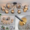 Chehalis Ceiling Light - glass 15 cm gold, black, 8-light sources