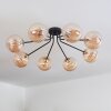 Chehalis Ceiling Light - glass 15 cm gold, black, 8-light sources