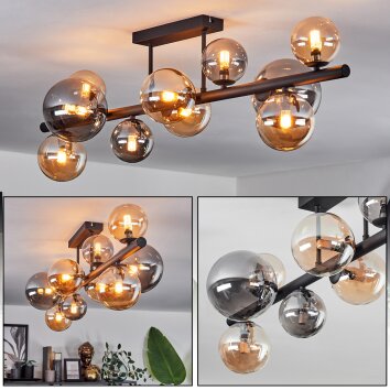 Chehalis Ceiling Light - glass 10 cm, 12 cm, 15 cm Amber, Smoke-coloured, 10-light sources