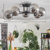 Chehalis Ceiling Light - glass 12 cm Smoke-coloured, 6-light sources