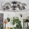 Chehalis Ceiling Light - glass 12 cm, 15 cm Smoke-coloured, 6-light sources